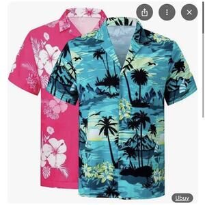 Cromoncent Men’s Shirt Teal And Hot Pink Size 4XL 2 Shirts In The Pack New ZZ